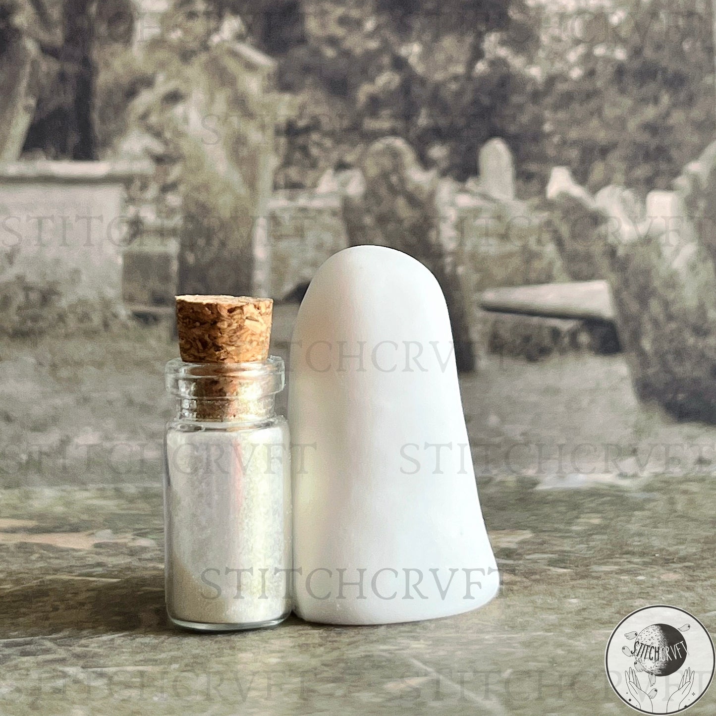 Ghost with tiny potion ingredients | Handmade to order