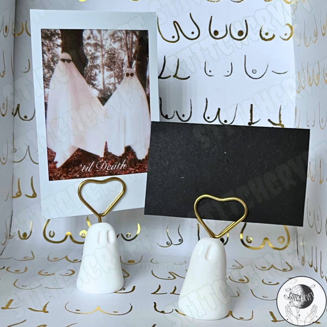 Ghost photo holder | Place-card holder | Handmade to order