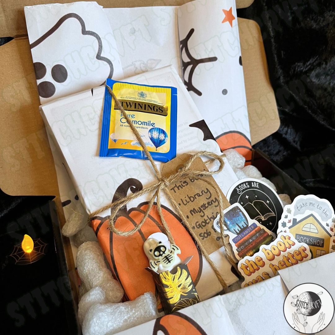 Mystery book and ghost box with mystery stickers and tea | Handmade to order