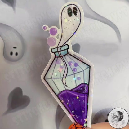 Shiny haunted potion sticker | Handmade to order