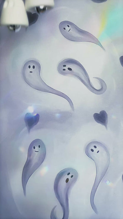 Jingle Boos mini ghost baubles. Glowing or White | Handmade to order