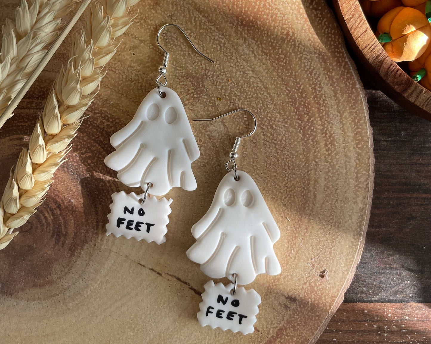 No feet ghost earrings | Handmade to order