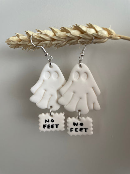 No feet ghost earrings | Handmade to order