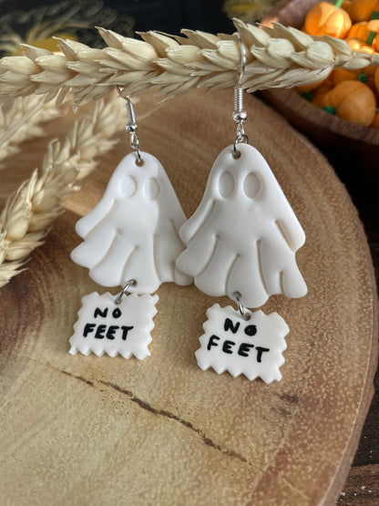 No feet ghost earrings | Handmade to order