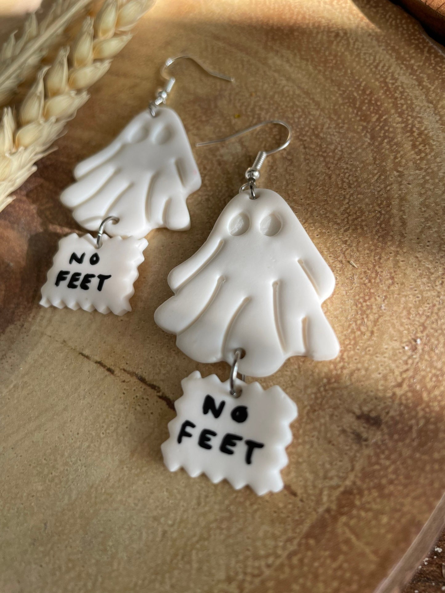 No feet ghost earrings | Handmade to order