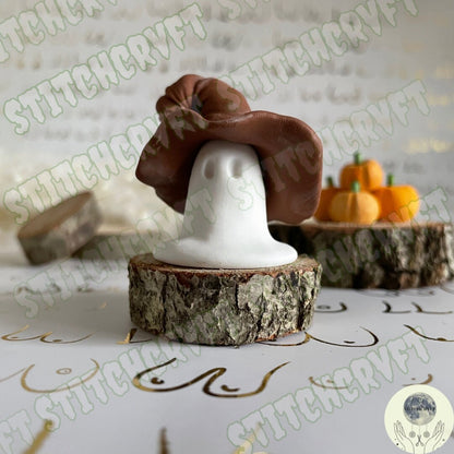 Ghost wearing witches hat | Handmade to order