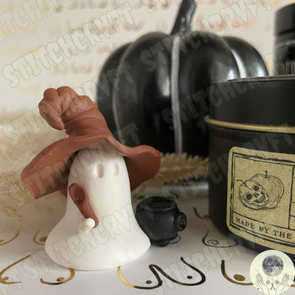 Ghost with cauldron & spoon. | Handmade to order