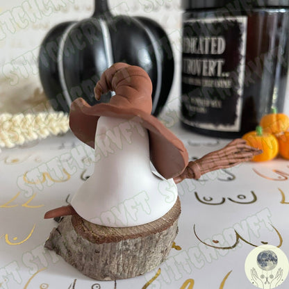 Witchy ghost riding broom | Handmade to order