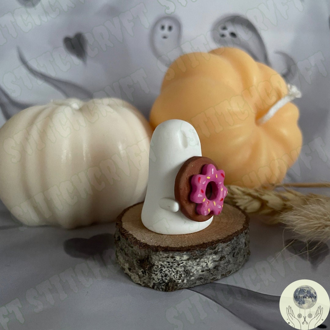 Ghost holding donut | Handmade to order