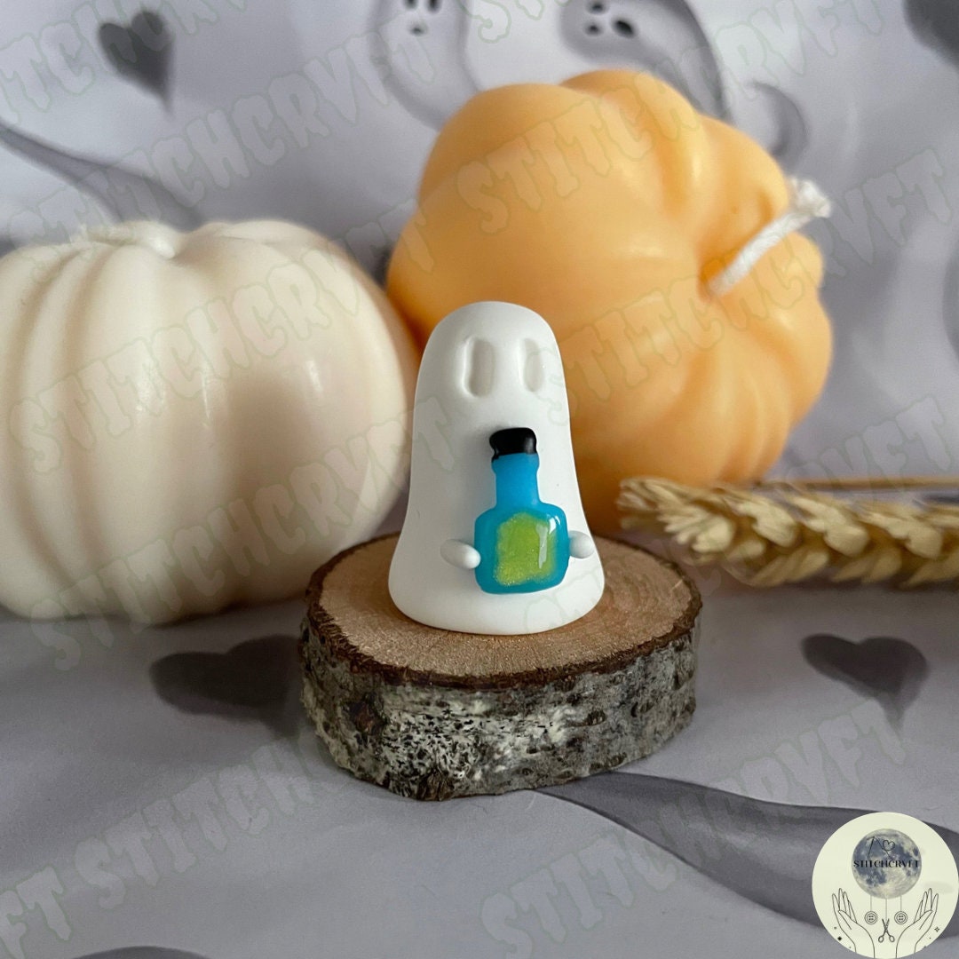 Ghost holding tiny potion bottle | Handmade to order