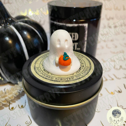 Ghost holding tiny pumpkin | Handmade to order