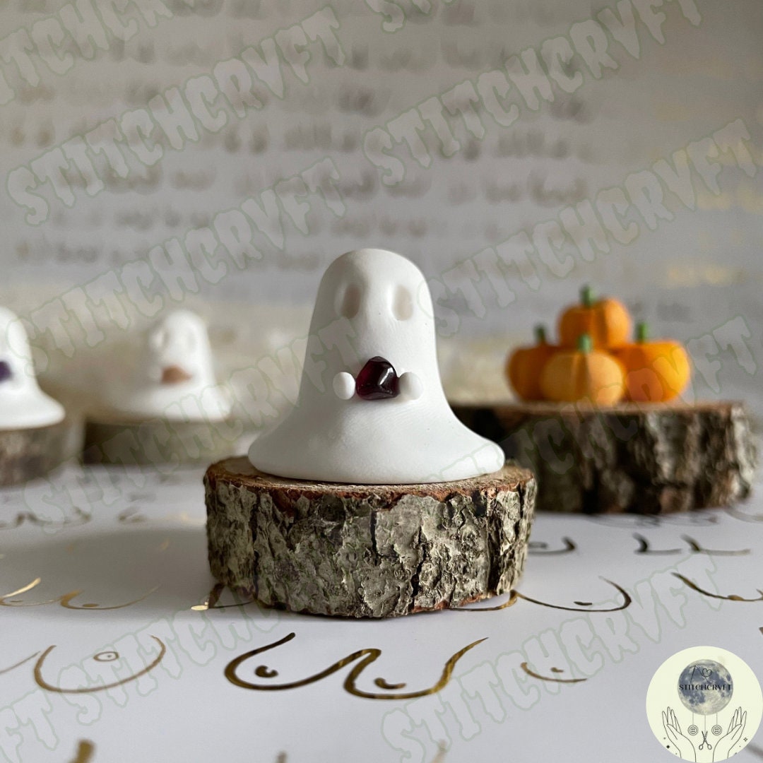 Ghost holding gemstone (random) | Handmade to order