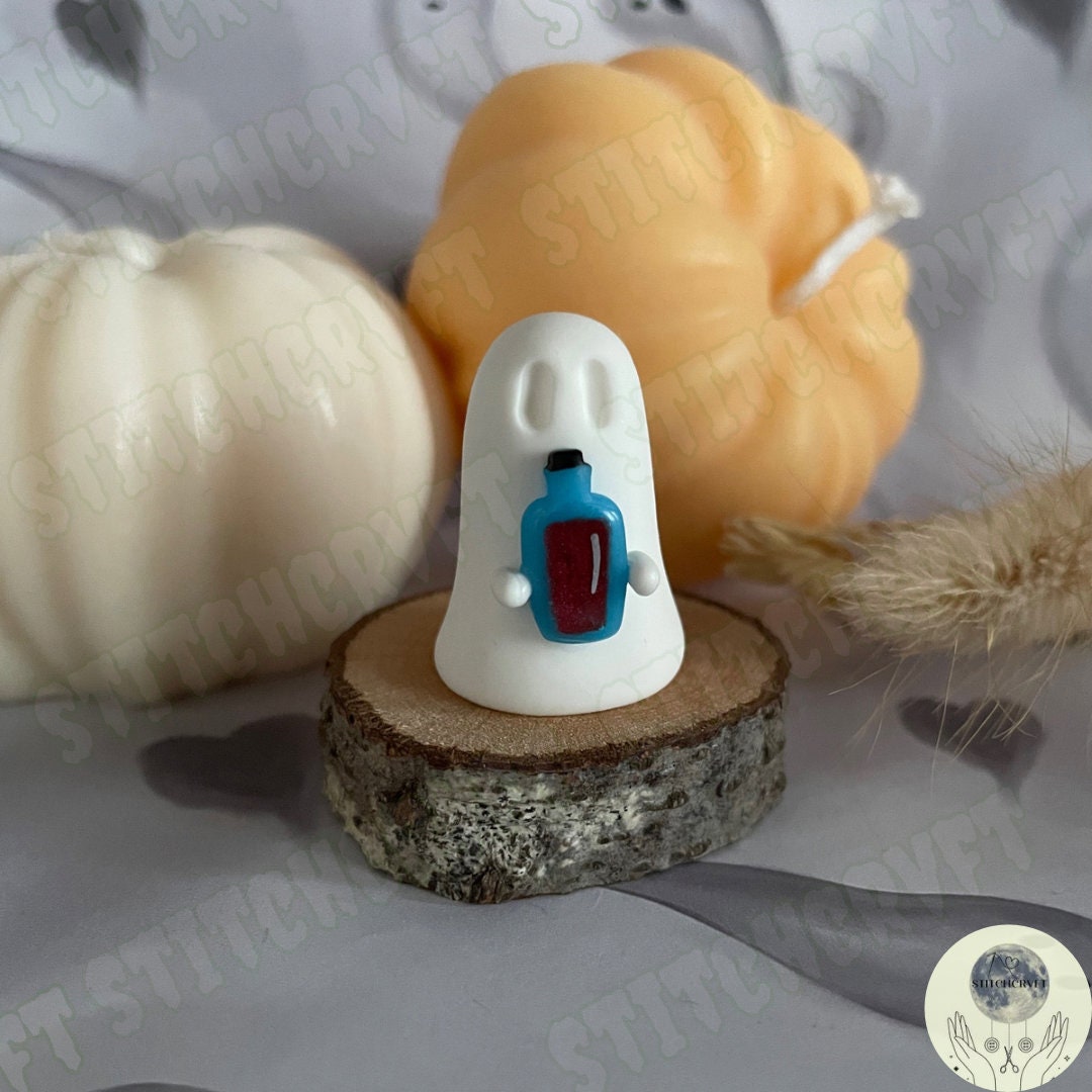 Ghost holding tiny potion bottle | Handmade to order