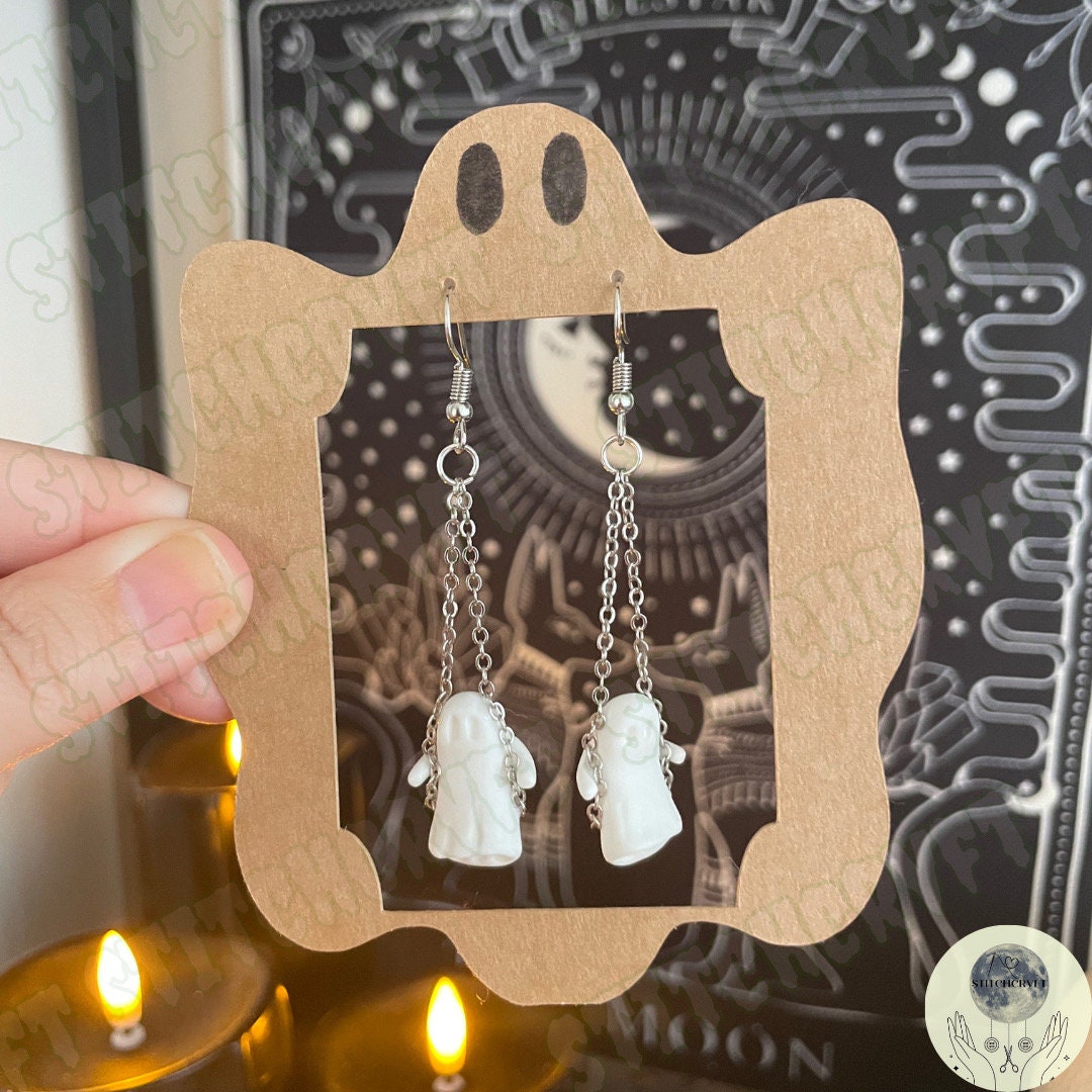 Swinging ghost earrings | Handmade to order