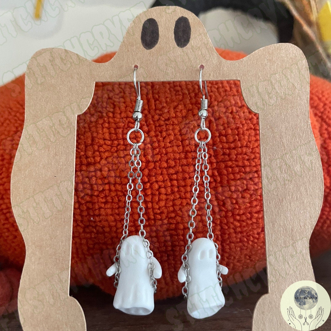 Swinging ghost earrings | Handmade to order