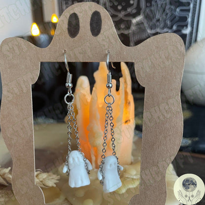 Swinging ghost earrings | Handmade to order