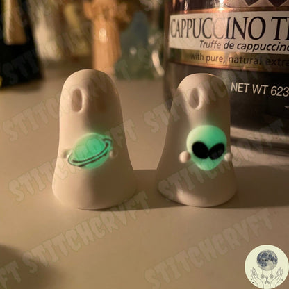 Ghost holding glowing planet | Handmade to order