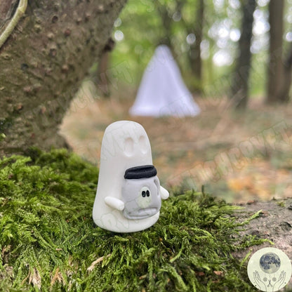 Ghost holding tiny glowing ghost in jar | Handmade to order