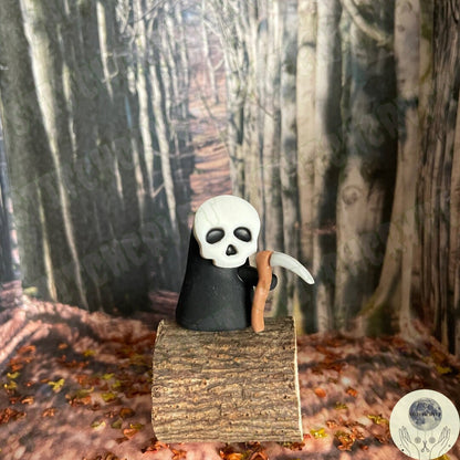 Grim reaper ghost holding harvest tool | Handmade to order