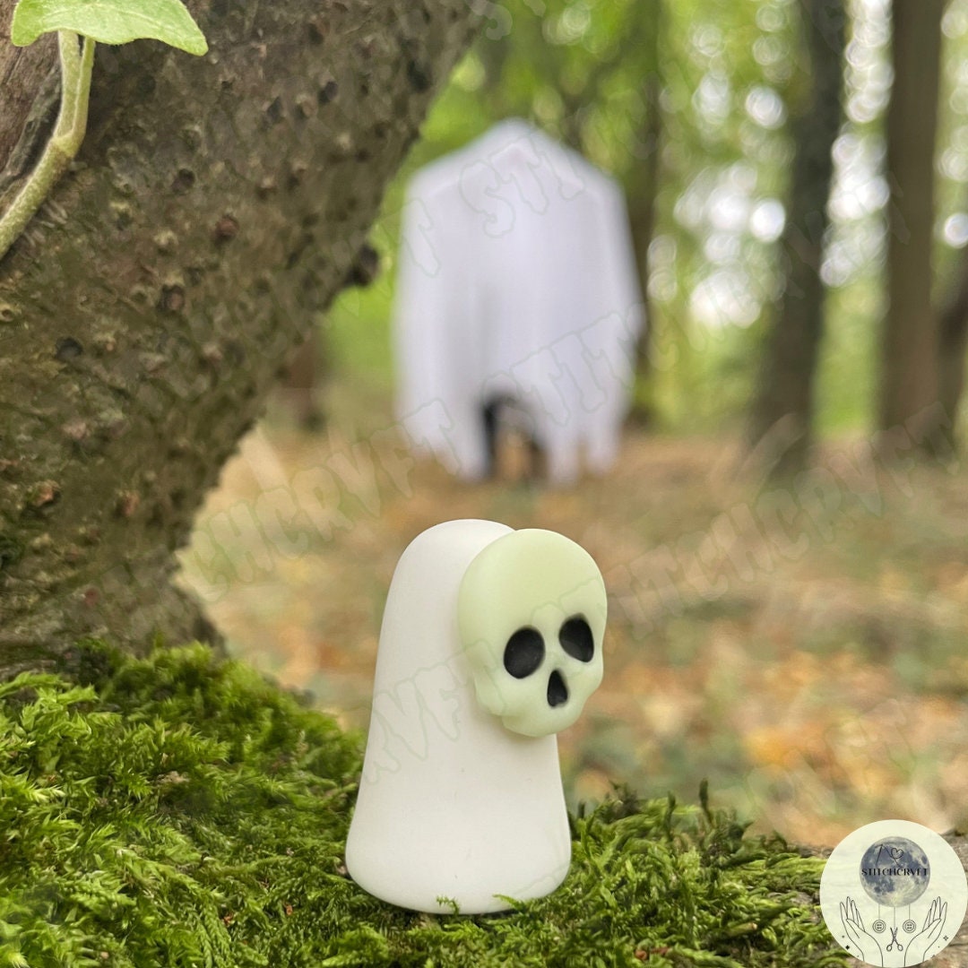 Ghost with glowing skull mask | Handmade to order