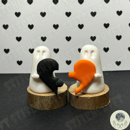 Ghost duo with puzzle hearts | Handmade to order