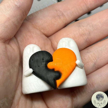 Ghost duo with puzzle hearts | Handmade to order