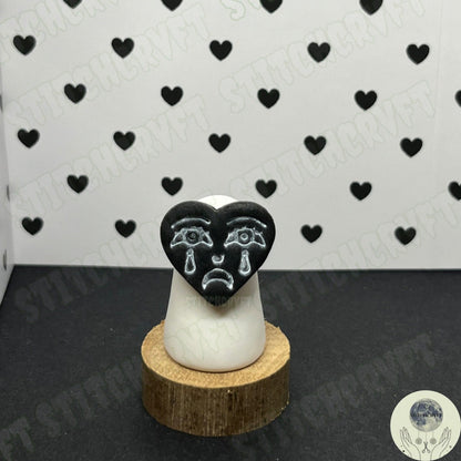 Ghost wearing crying heart mask | Handmade to order