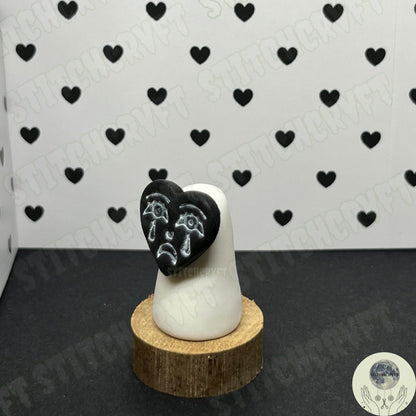 Ghost wearing crying heart mask | Handmade to order