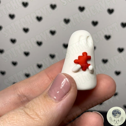 Ghost holding tiny puzzle piece | Handmade to order