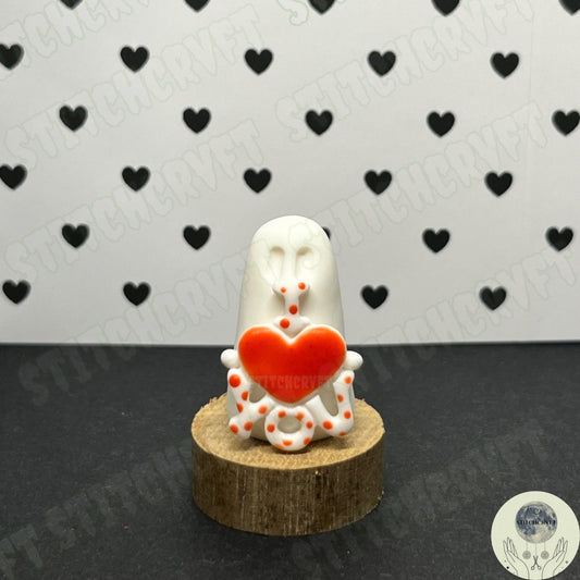 Ghost holding tiny I heart you sign | Handmade to order