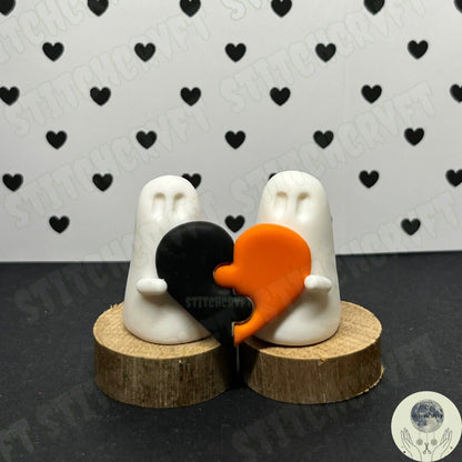 Ghost duo with puzzle hearts | Handmade to order