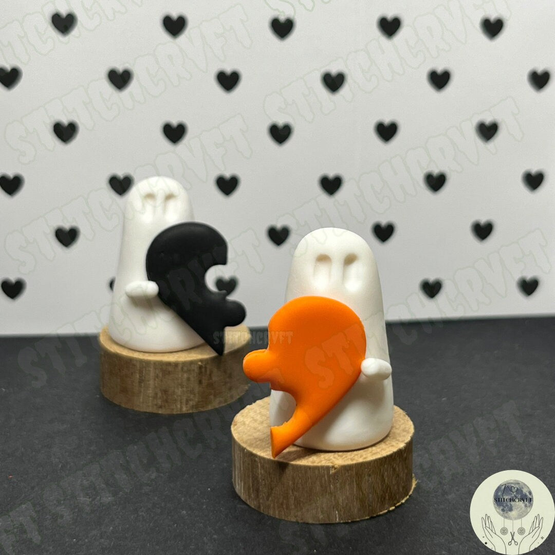 Ghost duo with puzzle hearts | Handmade to order