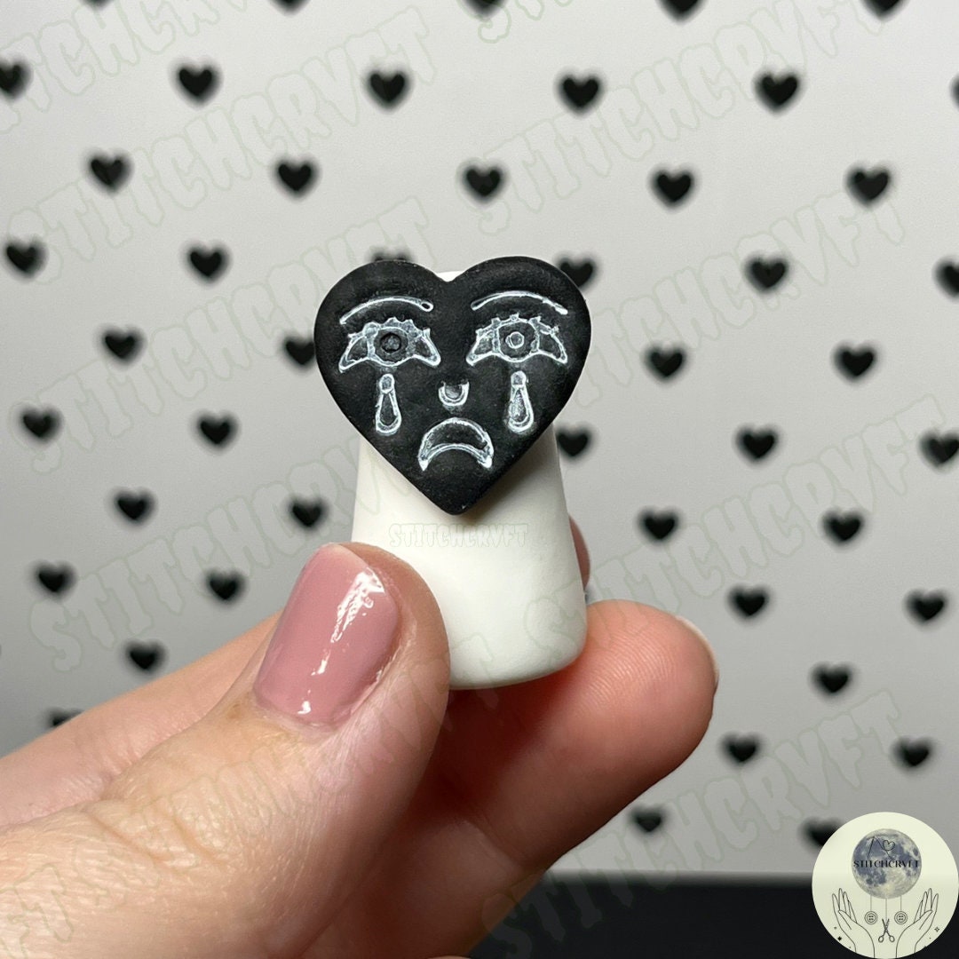 Ghost wearing crying heart mask | Handmade to order